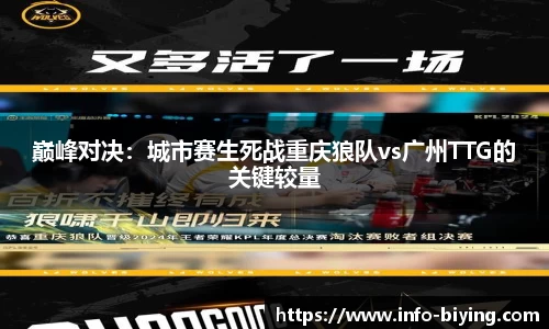 巅峰对决：城市赛生死战重庆狼队vs广州TTG的关键较量